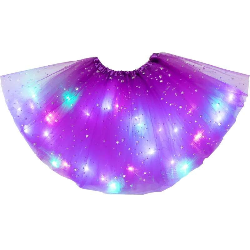 Wholesale Colorful Luminous Tutu Skirt Party Dance Dress Festival Cosplay Costume Stage Baby Girls Led Light Up Tutu Skirts