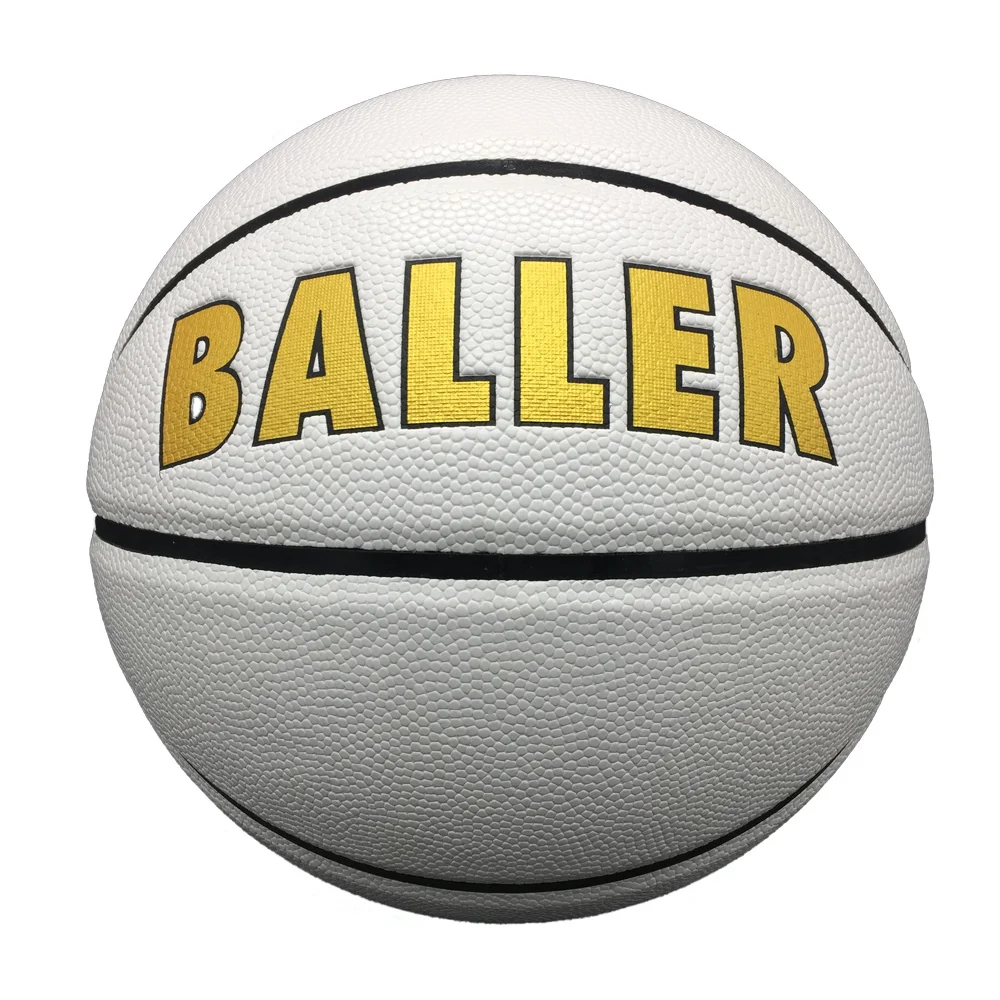 2021 Custom white leather basketball and Professional Custom Printed Logo
