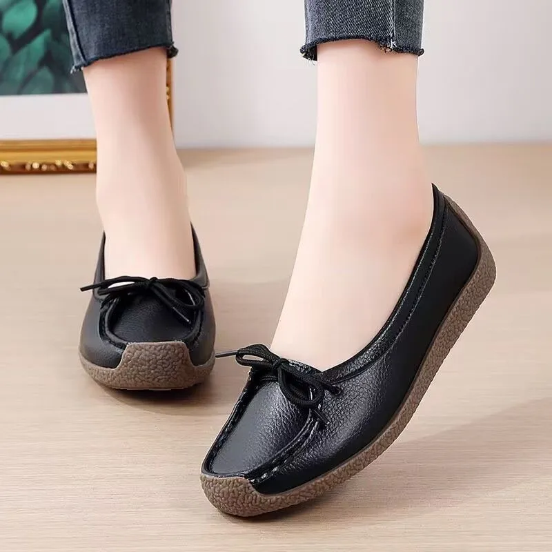 Wholesale High Quality Ladies Soft Comfort Genuine Leather Flat Heel Casual Fashion Flats Women Summer Mocassin Loafers Shoes