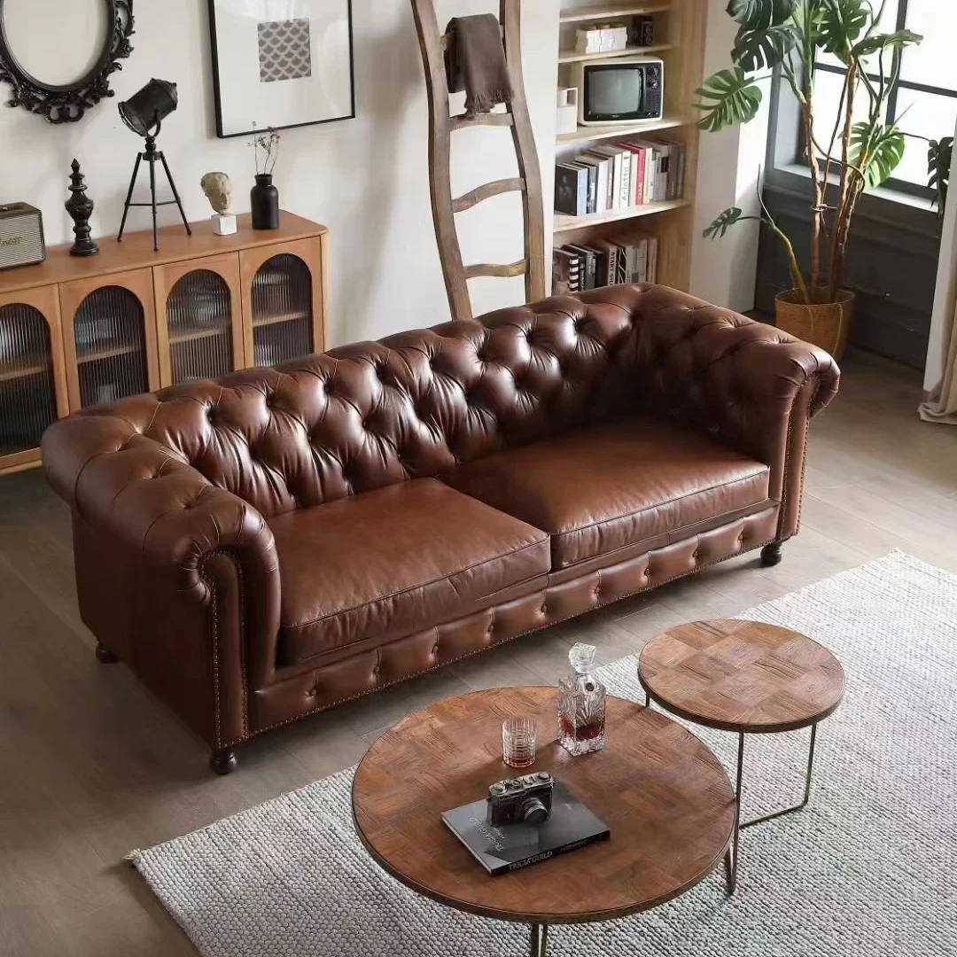 Италия, изогнутый шезлонг, 100% топ из полностью зернистой кожи с подогревом, Подержанный арабский антикварный диван, 3 места, кожаный диван