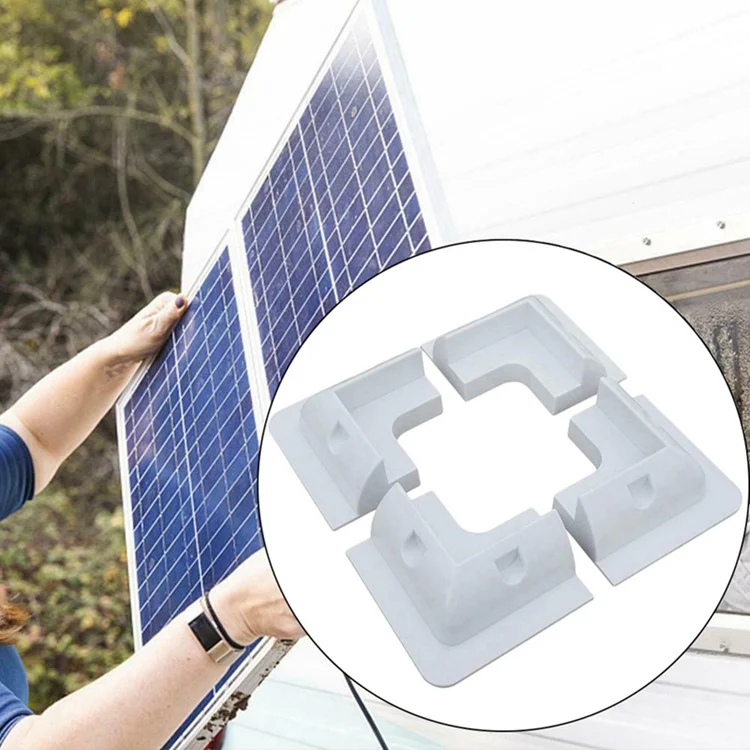 ABS No drilling required Glue Solar Panel Corner Mounting Bracket Installations UV Universal 7pcs For RV Marine Flat Roof