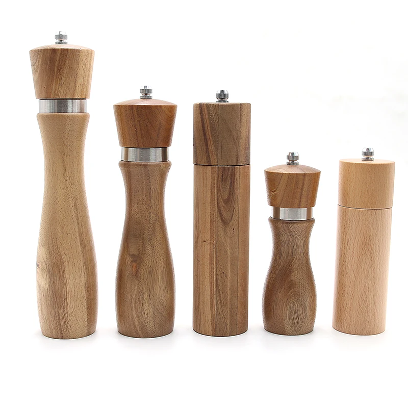 Good quality mill acacia wood and grinders mills salt & pepper shakers with 100% safety