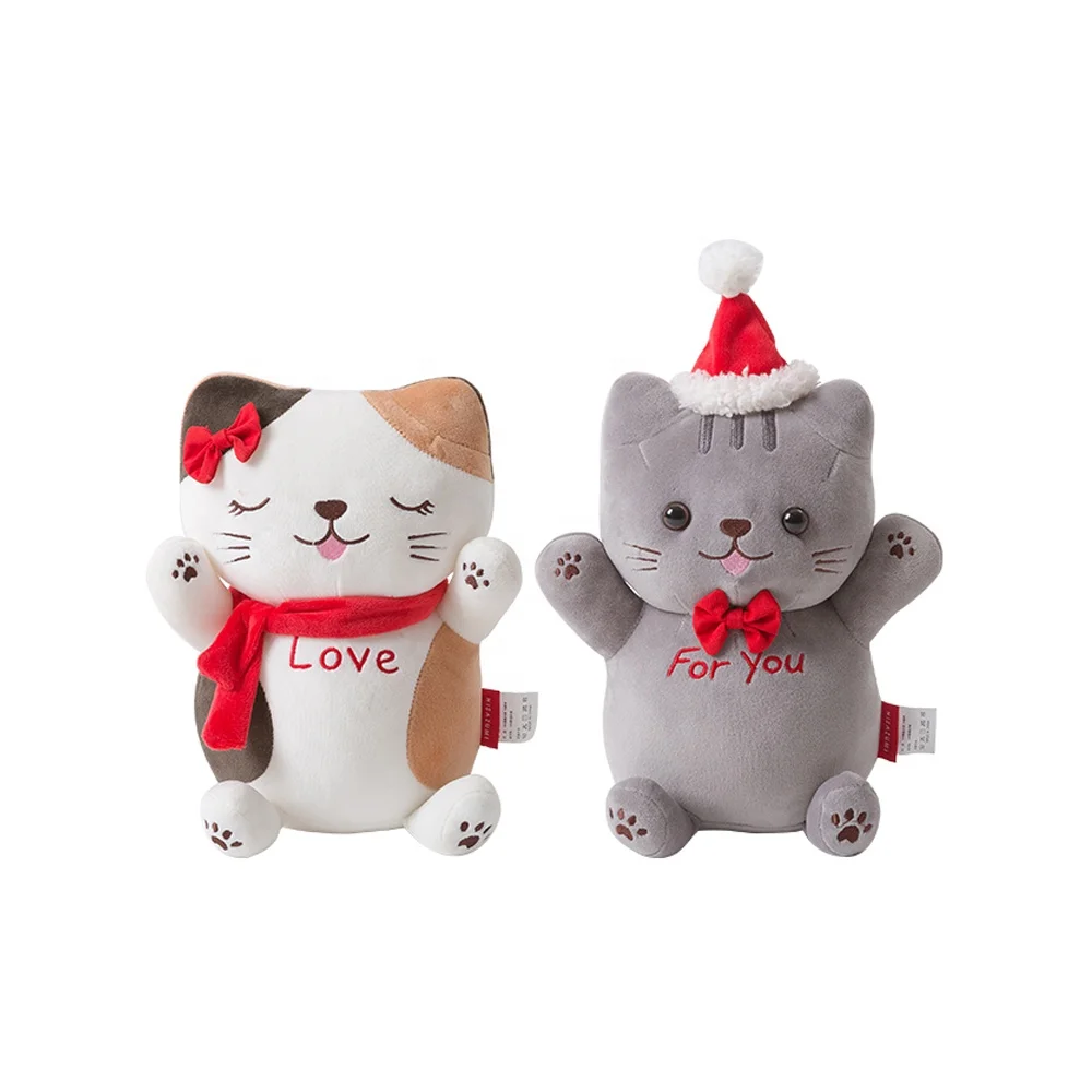 
Factory support Cute and lovely cat plush toys for Christmas Day sofa cushions 