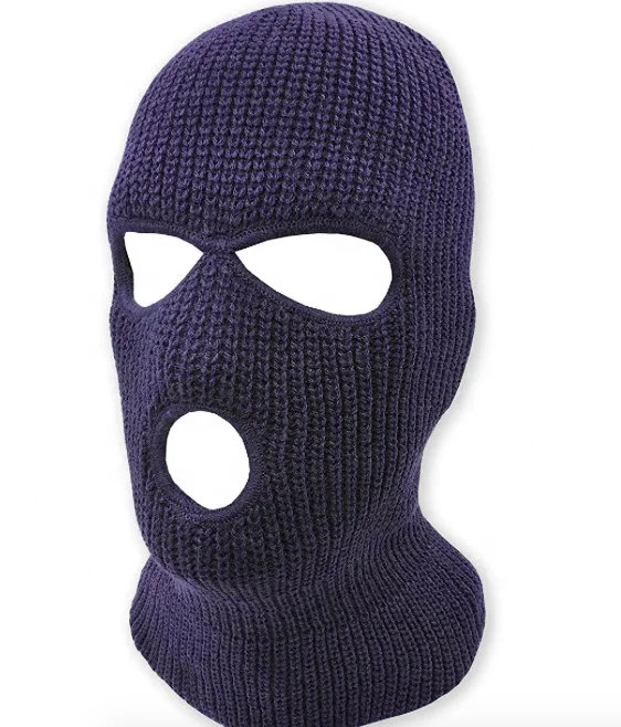 Custom Knitted Ski Mask balaclavas With Embroidery Logo, 3 Hole Winter Hat Ski Mask