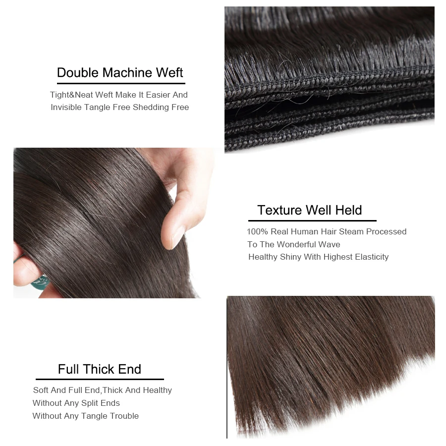 Wholesale 10 12 14 16 To 26 28 30 32 Inch Virgin Remy Brazilian Peruvian Straight Human Hair Weft With Free Weave Hair Packs