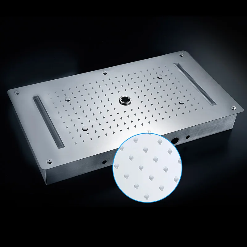 Wall Mounted Hotel Bathroom Complete Head Hand Bath Rain Shower LED Column Faucet Mixer Shower Set Sanitary Ware