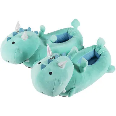 Wholesale Green Smoko Dragon LED Light up Slippers Plush For Kids Girls Women