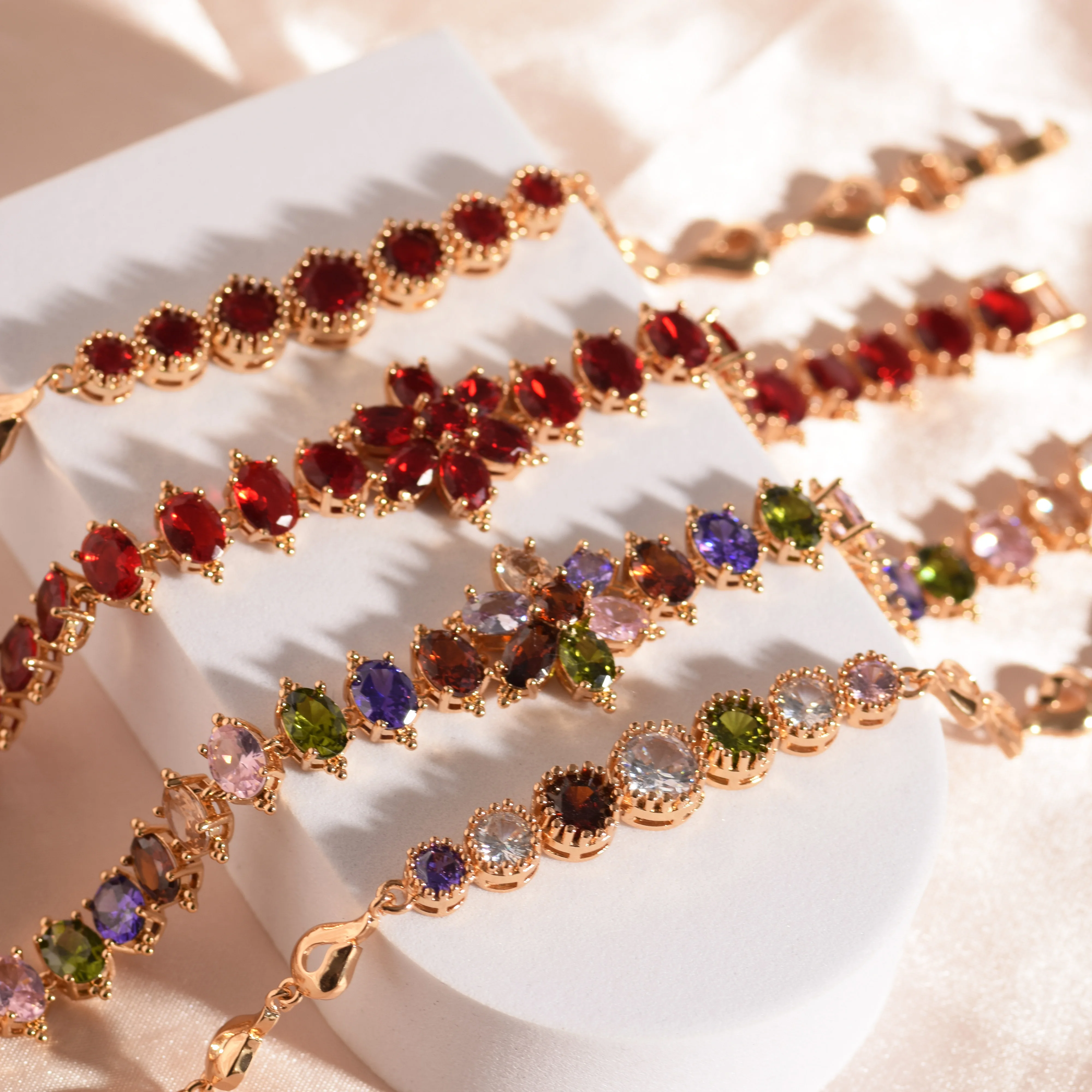 Custom Fashion Jewelry Bracelets Bangles 18K Gold Plated Zirconia Copper Bracelets Tennis Bracelets For Women