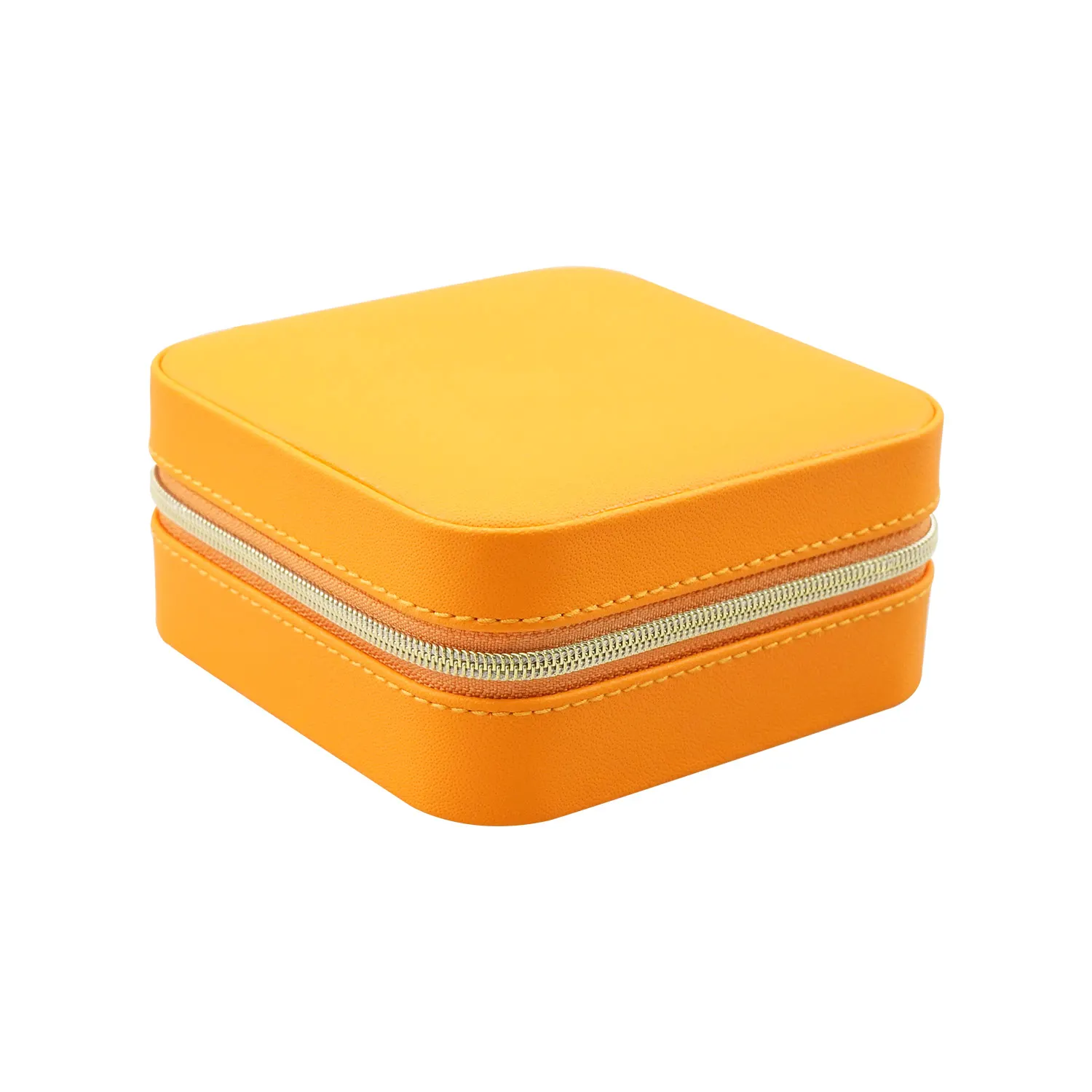 Custom Logo Luxury Travel Portable Small Earring Ring Jewelry Box Jewellery White Pu Leather Organizer Storage Packaging Box