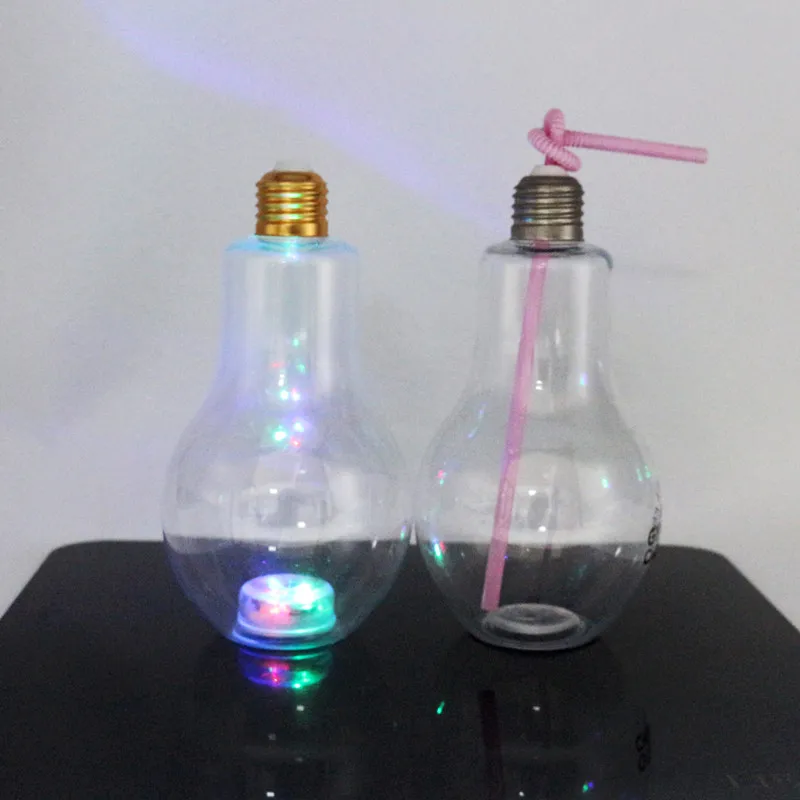 empty transparent 250ml 300ml 400ml pet plastic light bulb bottle for Carbonated drinks Soft drink