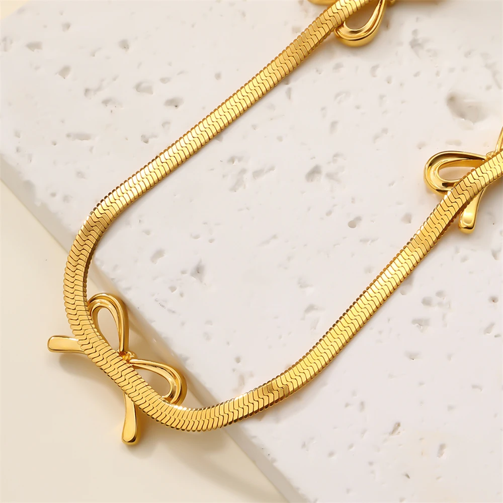 ladies new stylish stainless steel snake chain butterfly pendant necklaces jewelry