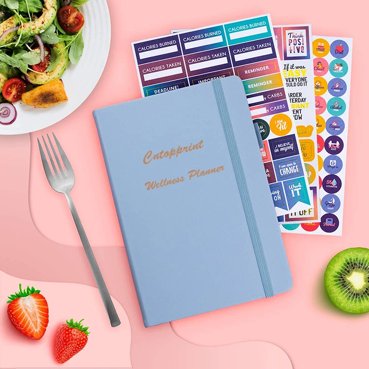 Custom Hardcover Fitness Planner Notebook Gym Diary Weight Loss For Women Exercise Journal