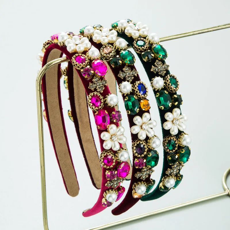 CLARMER New Arrival Europe America Fashion Women Bride Accessories Elegant Pear Rhinestone Crystal Baroque Headbands for Women