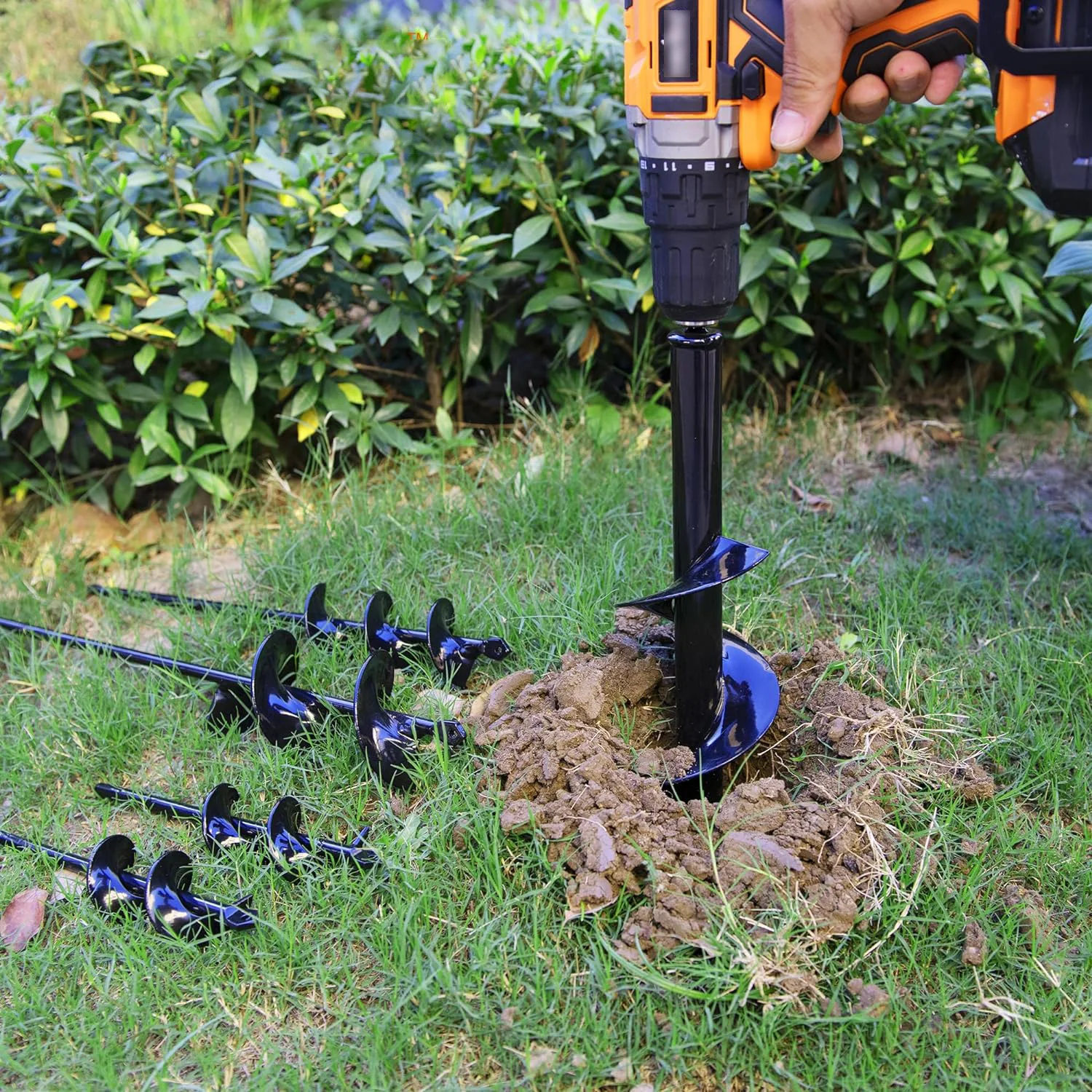 Auger Drill Bit for Planting Garden Ground Earth Spiral Drill Post Hole Digger Bulb Bedding Digging Plant Heavy Duty Hex Drive