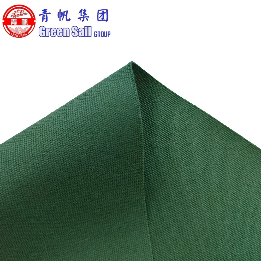 Green 1.5m Wide Polyester Canvas Tarpaulin for Covering, Awning, Tent with Organic Silicone Treatment