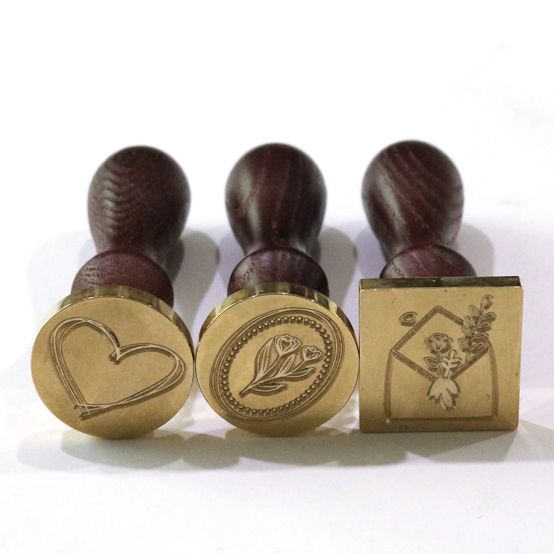 Vintage Wax Seal Kits Wood Handle Envelope Wedding Invitations Card Custom Initials Wax Seal Stamps With Box Packing