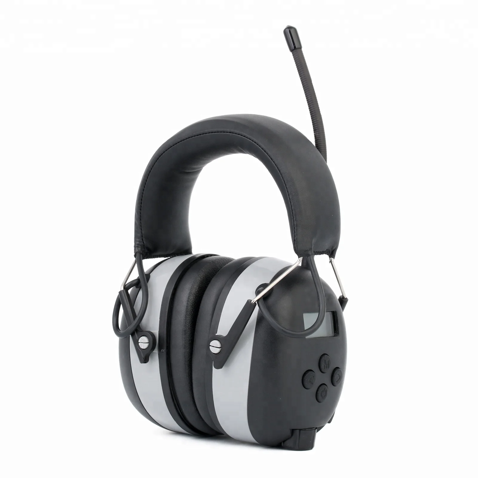 FM AM Radio Headphones with LCD Display 27dB SNR Hearing Protection Safety Earmuffs for Mowing Work Shops