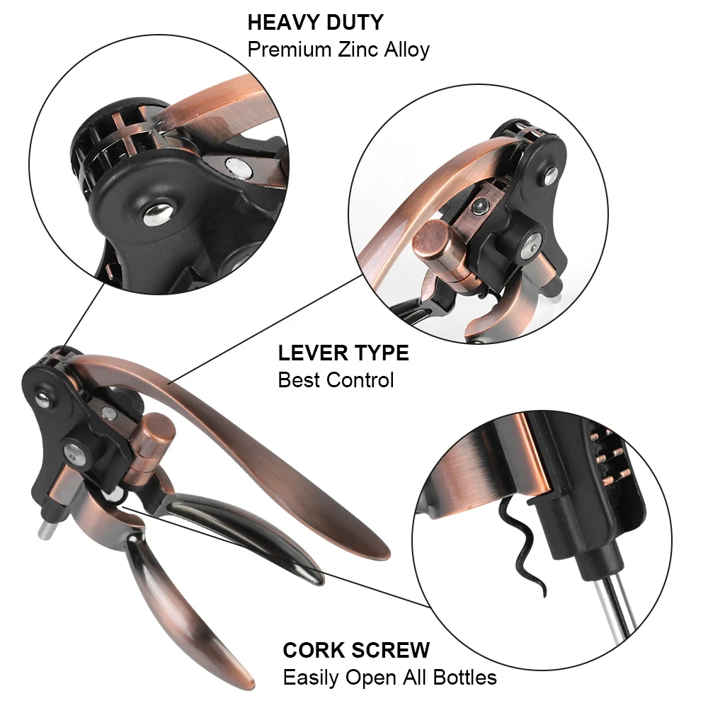 Zinc Alloy High-End Red Wine Corkscrew Bronze Rabbit Head Screwdriver Wine Opener Bottle Opener Bottle Openers