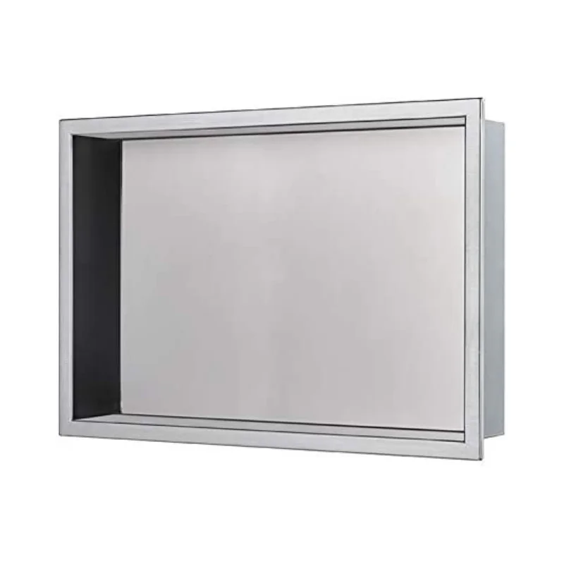 Modern Custom 201 or 304 Stainless Steel Shower Niche Brushed Gold or Black Fabricated by Sheet Metal