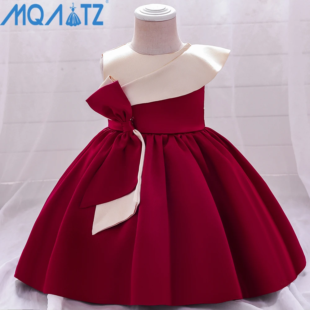 MQATZ New Born Party Dress 1-5years Sleeveless Soft Material Flower Girl Smocked Dresses