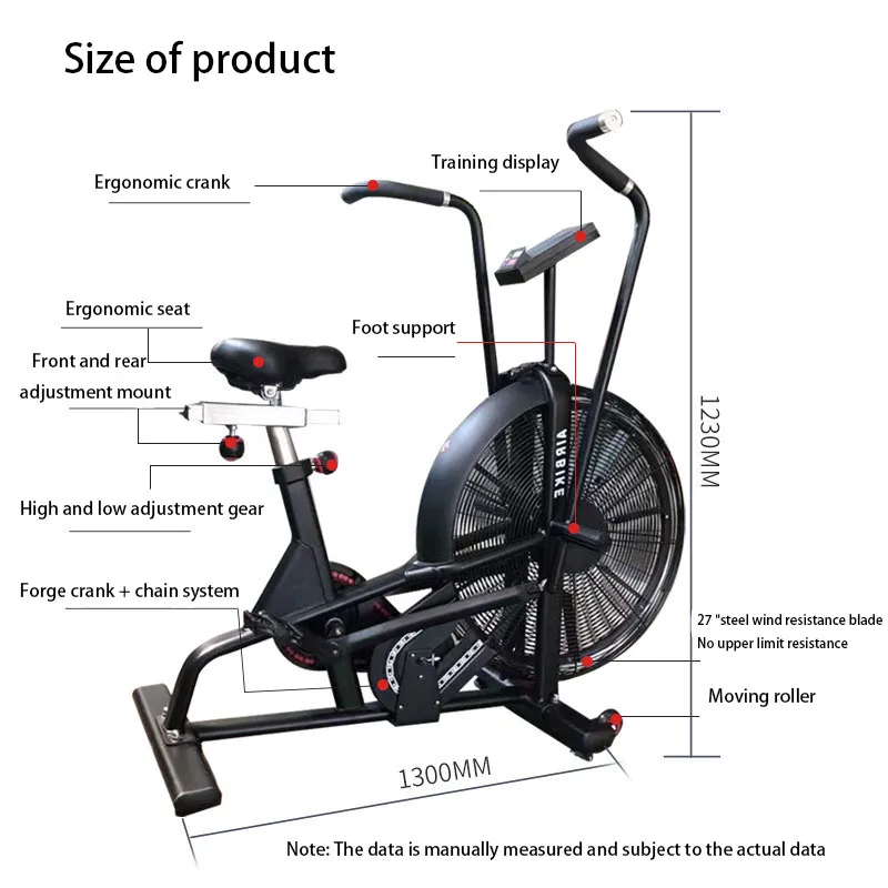 Fitness Manufacturer Home Commercial Cardio Machine Air Resistance Bike Fitness Equipment Sport Machine Air bike gym