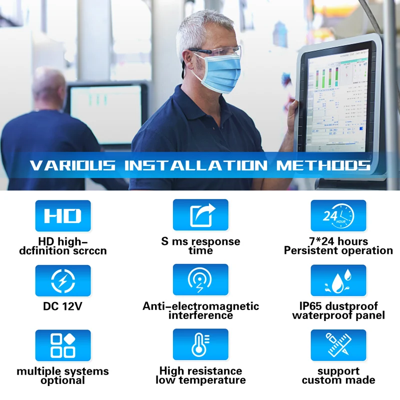 Резистивный сенсорный экран 19 дюймов Fhd промышленный компьютер
