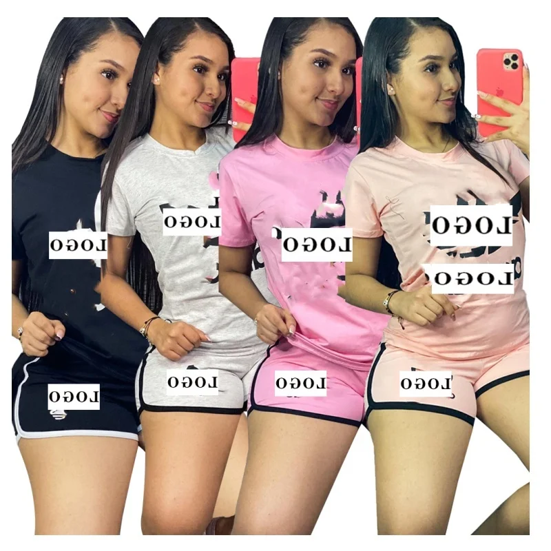 
 2021 летние модные женские костюмы, короткие штаны, два предмета с короткими рукавами, повседневные женские платья для девочек, большие размеры, комплект из двух предметов  