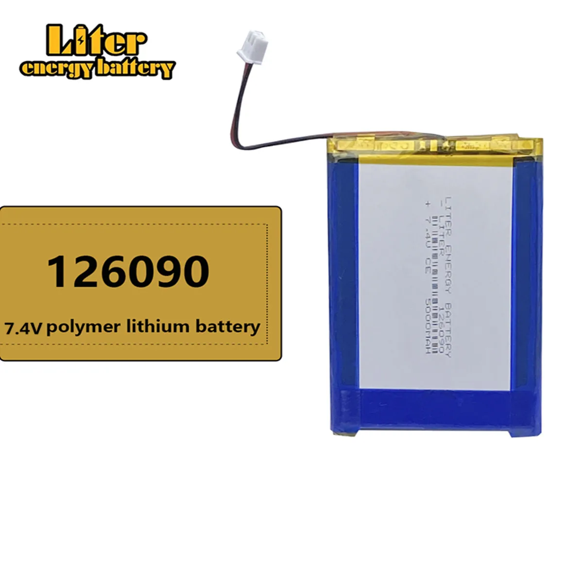 XH2.54-2P connector 7.4V 5000mAh 126090 Polymer Li-ion battery 606090-2S stereo DVD player GTmedia Freesat V8 finder
