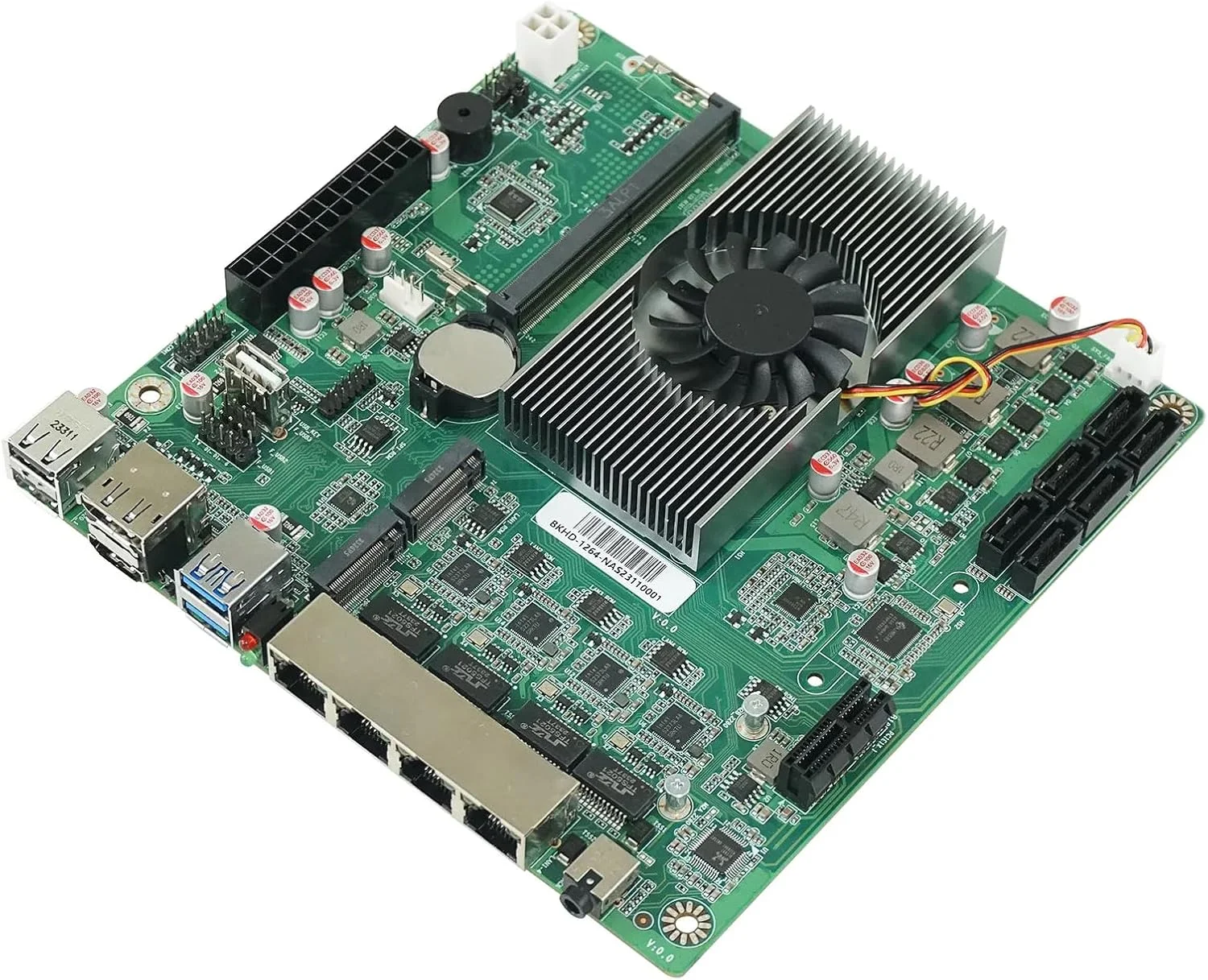 N100 Industrial Motherboard NAS 4 Cores 4 Threads Low Power Processor 4x2.5G i226 Network M.2 Slot 6xSATA DP For HDMI 2.0