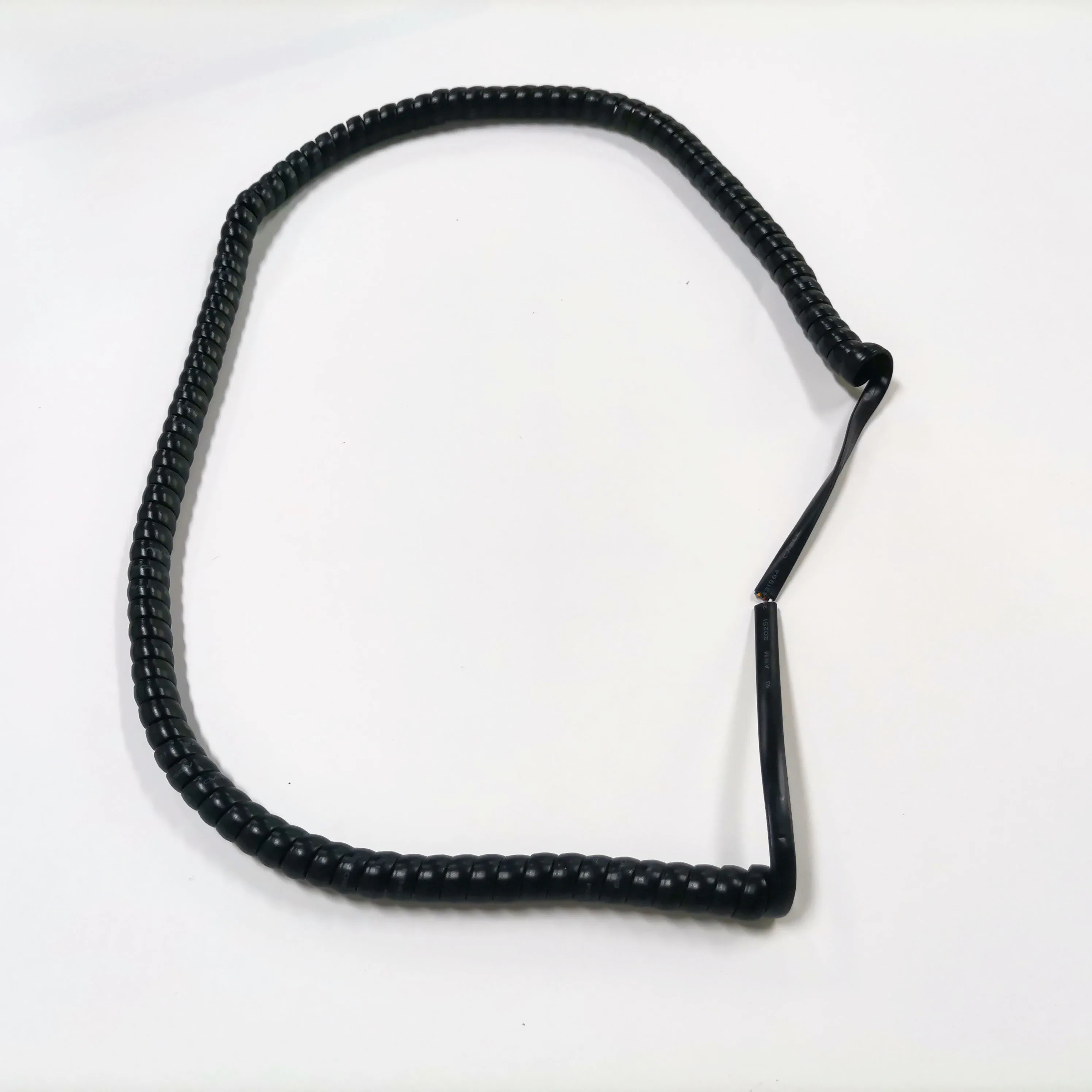 26awg telephone cable flat wire PVC jacket spiral cord black 60cm retracted curl length