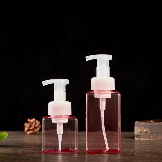 hot sale 250ml 450ml square soap dispenser petg media bottles with foam pump