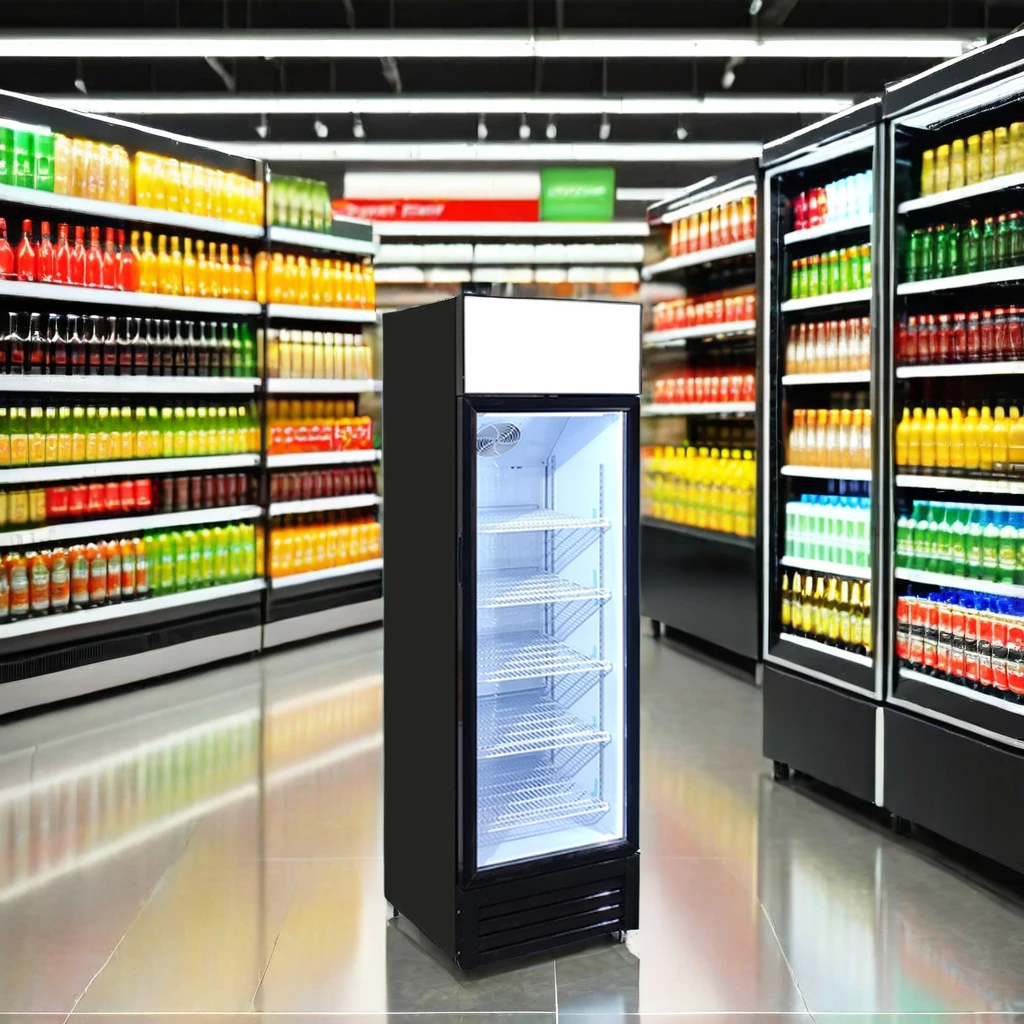 Meisda 2024 new SC235B 235L beverage upright display cooler glass door refrigerator