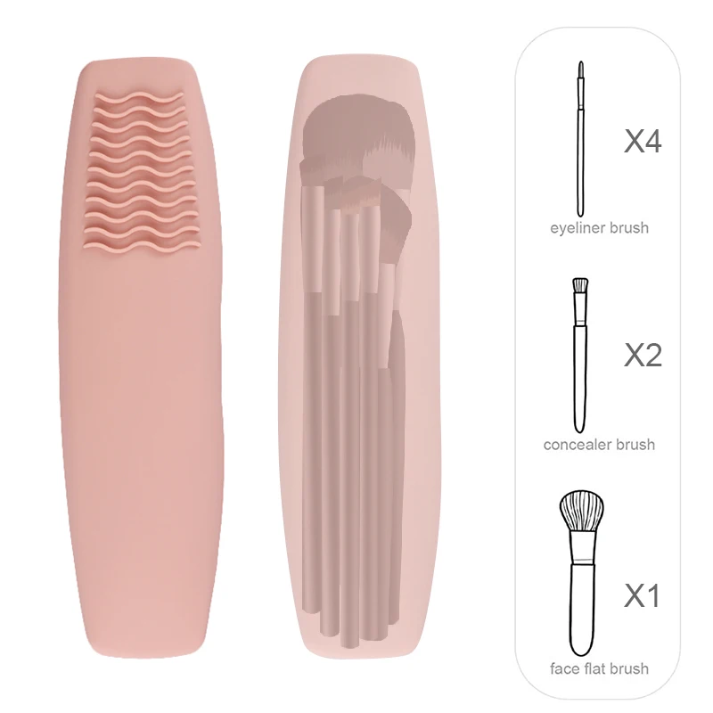 Travel Size Silicone Makeup Brush Holder Cosmetic Bag Makeup Brush Travel Case Cosmetic Bag for Makeup Brushes