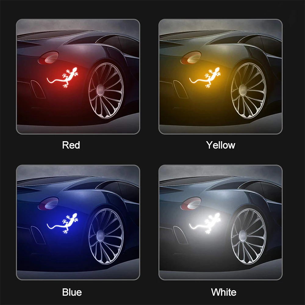 ZUJA Fashion Design Gecko Shape Car Safety PVC Reflective Car Motorcycle Bicycle Sticker