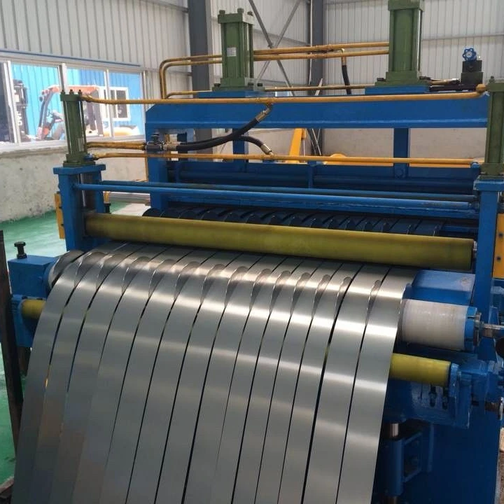 Machine for longitudinal coil, machine slitting steel
