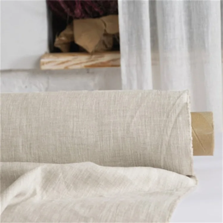 
China Suppliers Wholesale Dyed Washed Lightweight Soft 100% Organic French Belgian Flax Linen Fabric For Curtain/Clothing 