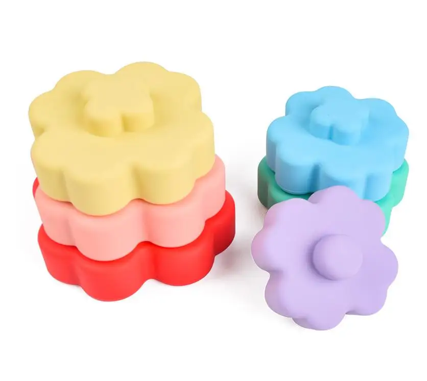 Stacking Nesting Circle Toy Soft Building Rings Stacker Teethers Squeeze  Early Educational Learning Stacking Toys For Baby