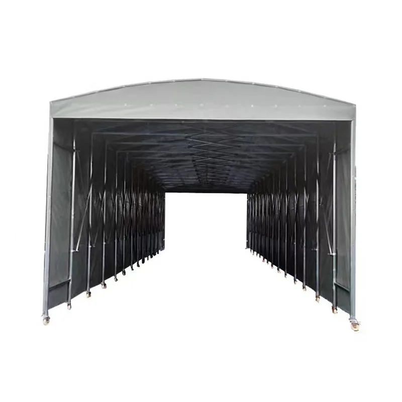 Mobile Push-pull Canopy Shed Warehouse Movable Push-pull Trading Show Tent Parking Push and pull Sunshade Tent