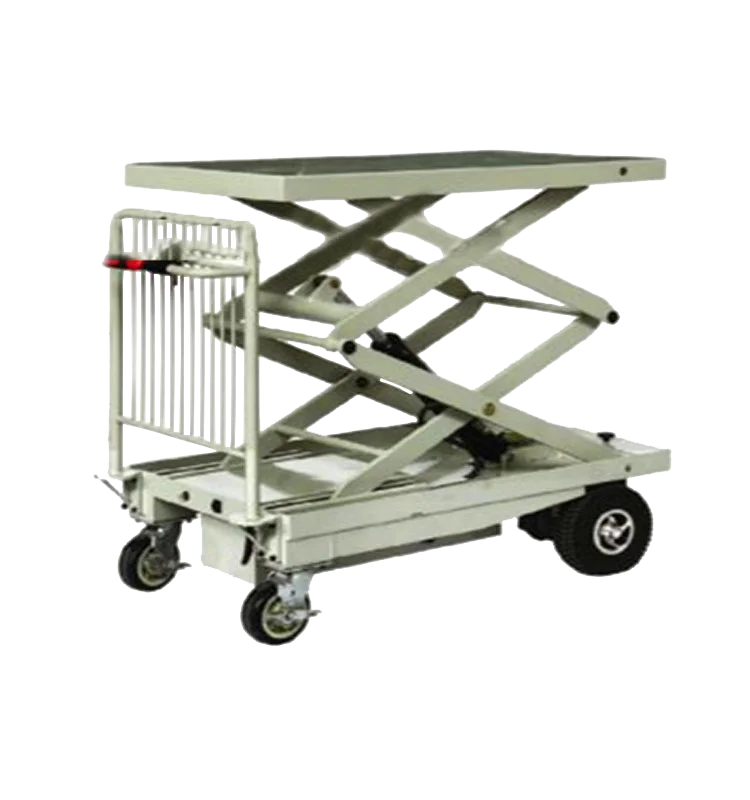 mingfeng warehouse industrial power trolley cart full automatic lift flatbed utility cart
