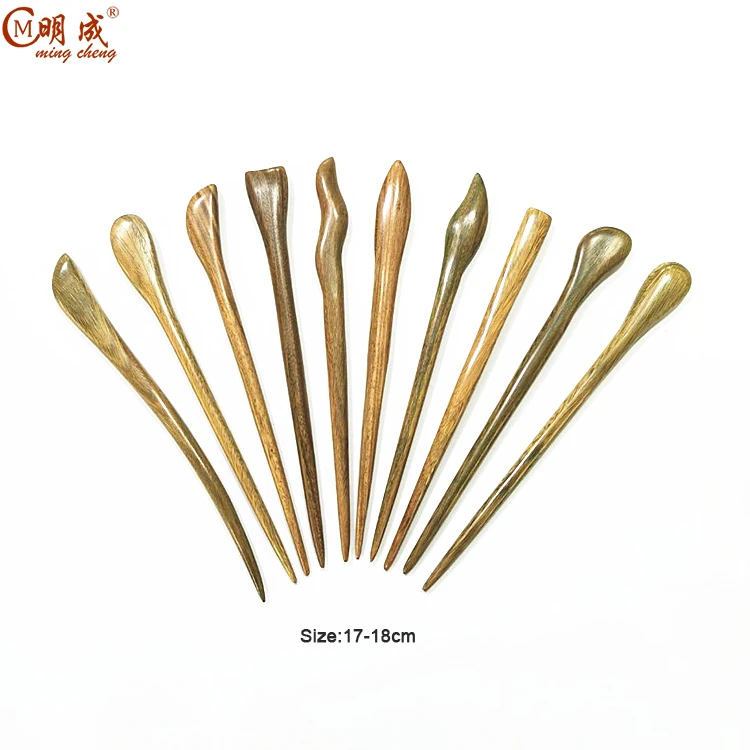 Chinese hair finishing carved sandalwood pin stick