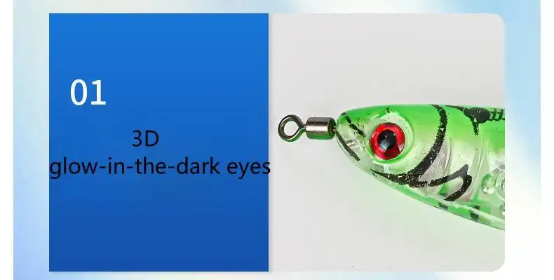 New 103mm9.3g Luminous Fishing Lure Artificial Squid Hook Jig For Wood Shrimp Lure Hard Bait Octopus