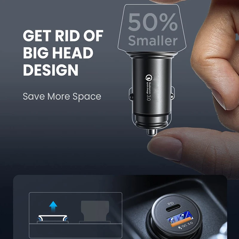 Pd45w&qc3.0 Type C Fast Charging 100w Car Charger Usb C 67.5w Car Phone Charger Port Adapter  Cigarette Lighter Charger