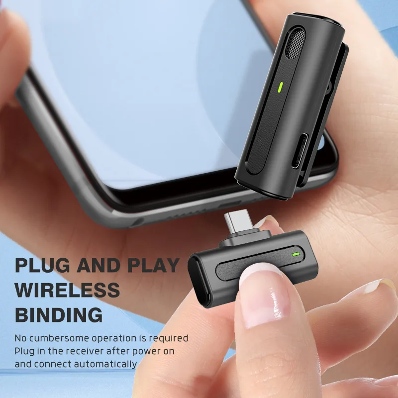 M9 M8 2.4G 1-to-2 Clip Lapel Lavelier Live Stream Wireless Lavalier Microphone In Case for Iphone mobile phone facebook ipad pro