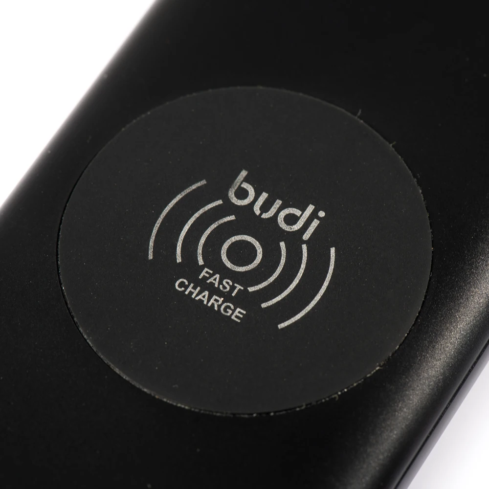 budi factory portable slim usb-c PD18w  QC3.0 18w fast charger 10W Qi wireless charging power bank 10000mAh