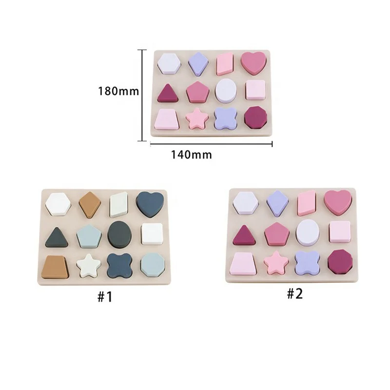 BPA free Baby Educational Toys Silicone geometry Puzzle Preschool Games Montessori Toys Wholesale