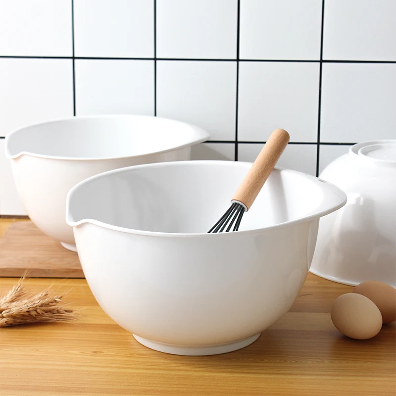 Multi-purpose kitchen accessories 3 pieces fruit vegetable storage basket color plastic mixing bowl set mixing bowls salad bowl