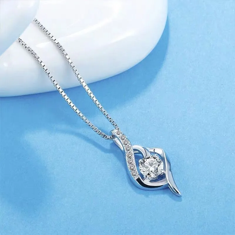 Simple Crystal Sublimation Pendants Hot-Sale Jewelry Making Zircon Pendant For Beautiful  Necklace Girls Party Silver Plated