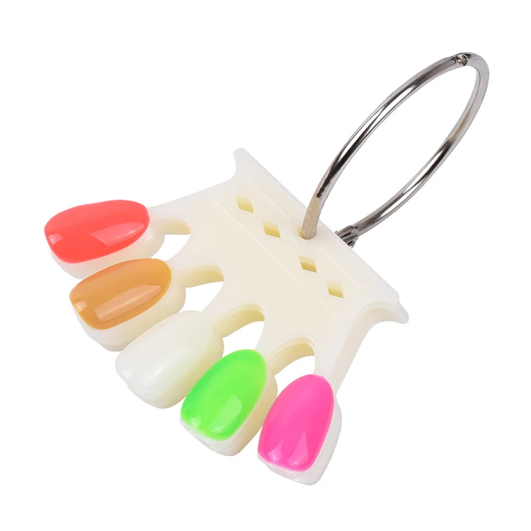 Wholesale ABS plastic nail art display stand tips salon nail extension false tips set oval practice nail trainer tips