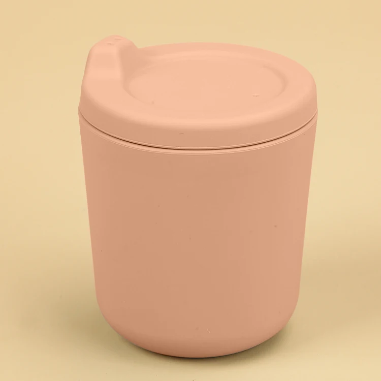 Custom brand logo packaging silicone baby sippy cup with lid waterproof 12 colors for choice