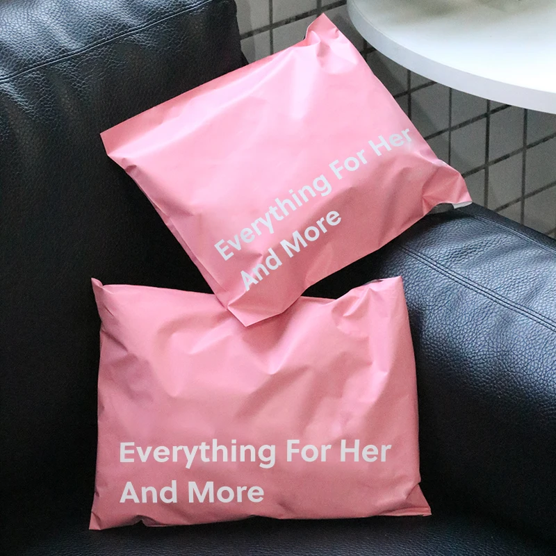 Wholesale Eco High Quality Decorated Custom Private Label Logo Printed Hot Pink Clothing Packaging Plastic Bags Polymailer